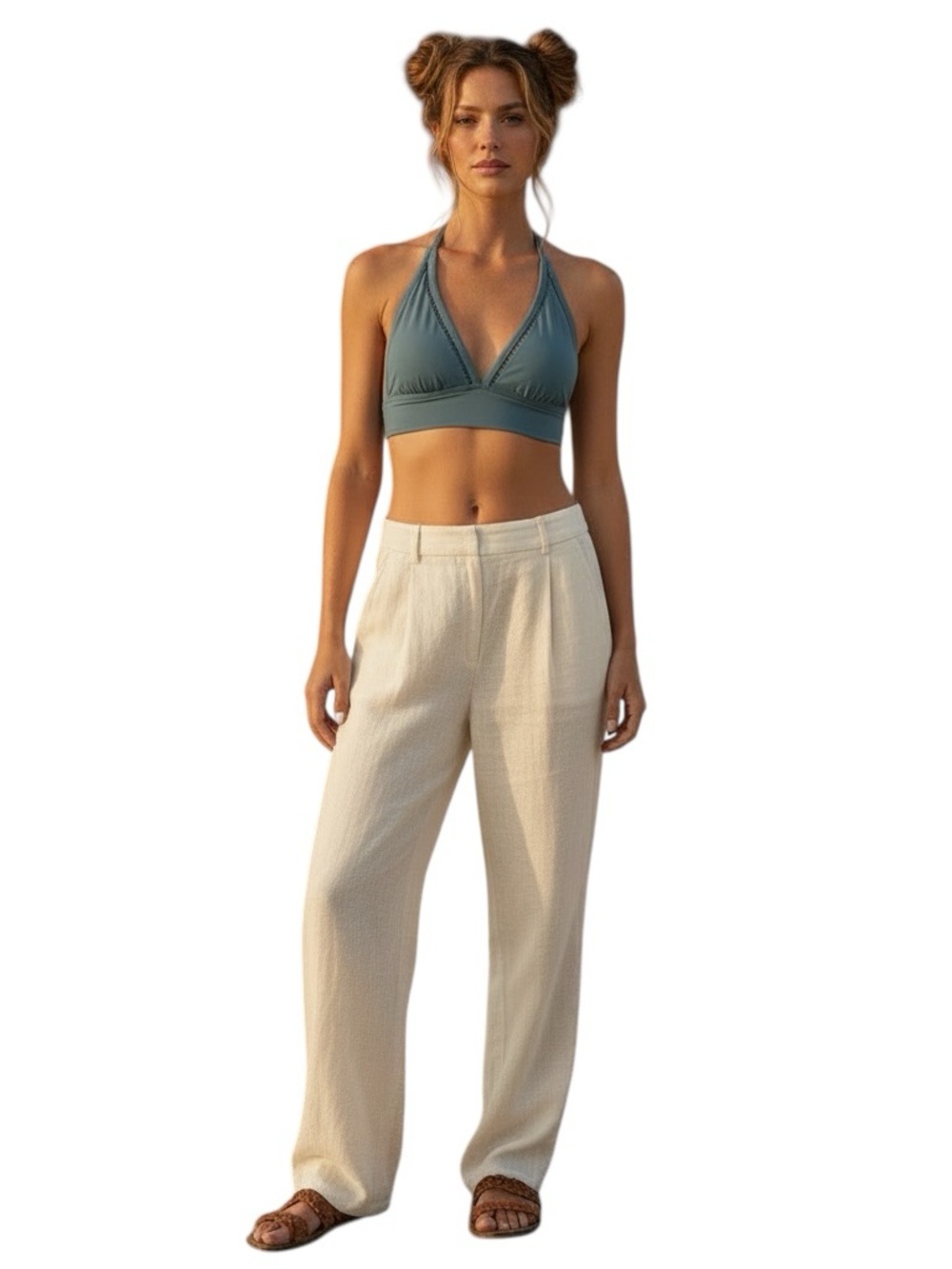 NWOT Bleu Rod Beattie ‘Behind the Seams’ Halter Bikini Top in Deepwater Size 4